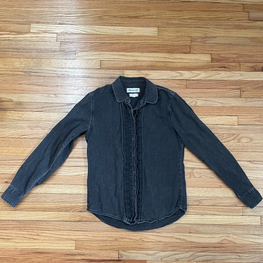 MADEWELL Charcoal Chambray Tuxedo Buttondown Shirt - Picture 4 of 15
